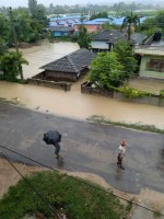 महोत्तरीको रातु नदीमा आएको बाढीले उर्बरभूमि र बस्ती जोखिममा 