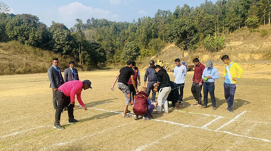 हेटौंडामा ३ बिघा जग्गामा क्रिकेट मैदान निर्माण